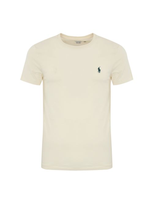T-shirt in cotone con logo Pony Cream POLO RALPH LAUREN | 710671438421